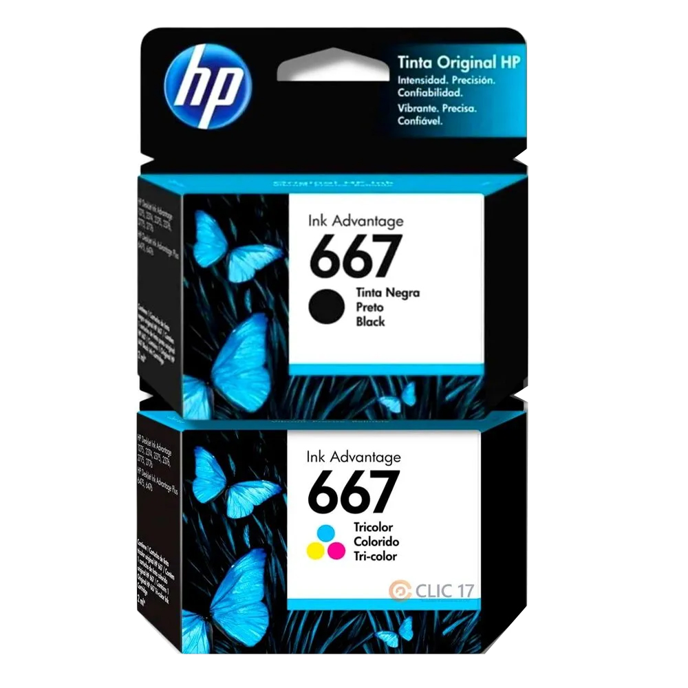 Kit de Tinta 667 Negro y Tricolor Original