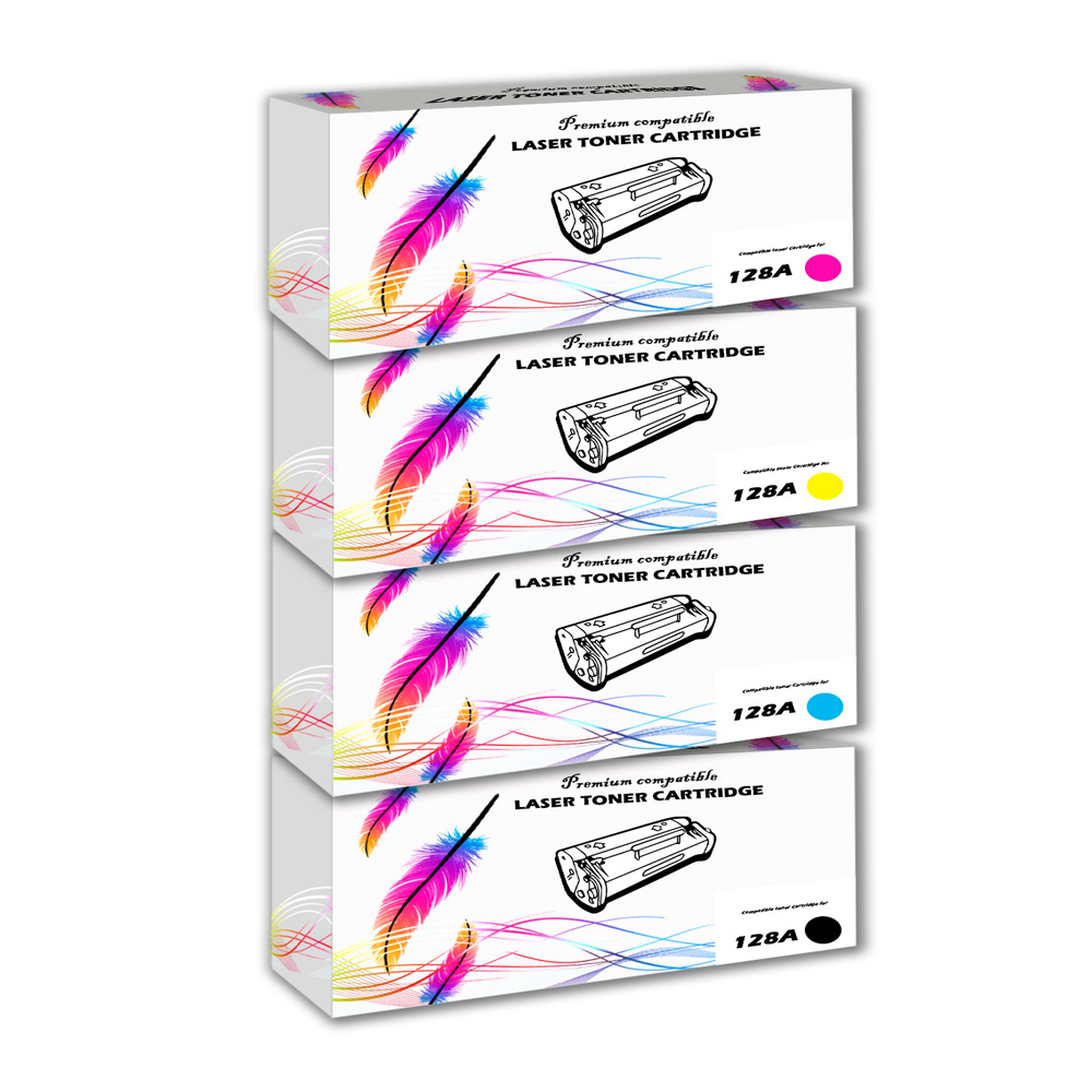 Kit de Toner Compatible 128A CMYK PRO CP3525, CM3530