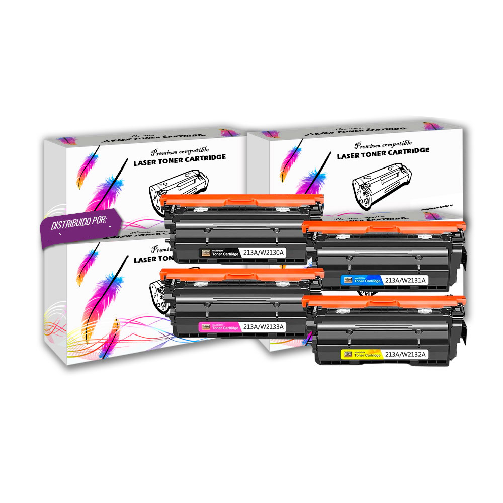 Kit de Toner HP Compatible 213A negro y Colores 6800 con CHIP